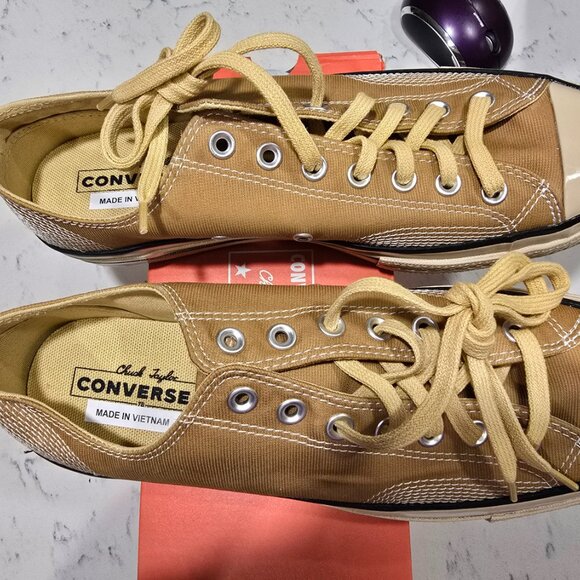 Converse Chuck 70 Low Top Vintage Canvas Shoes Brown Mens 10 Embroidered NEW - Picture 7 of 12